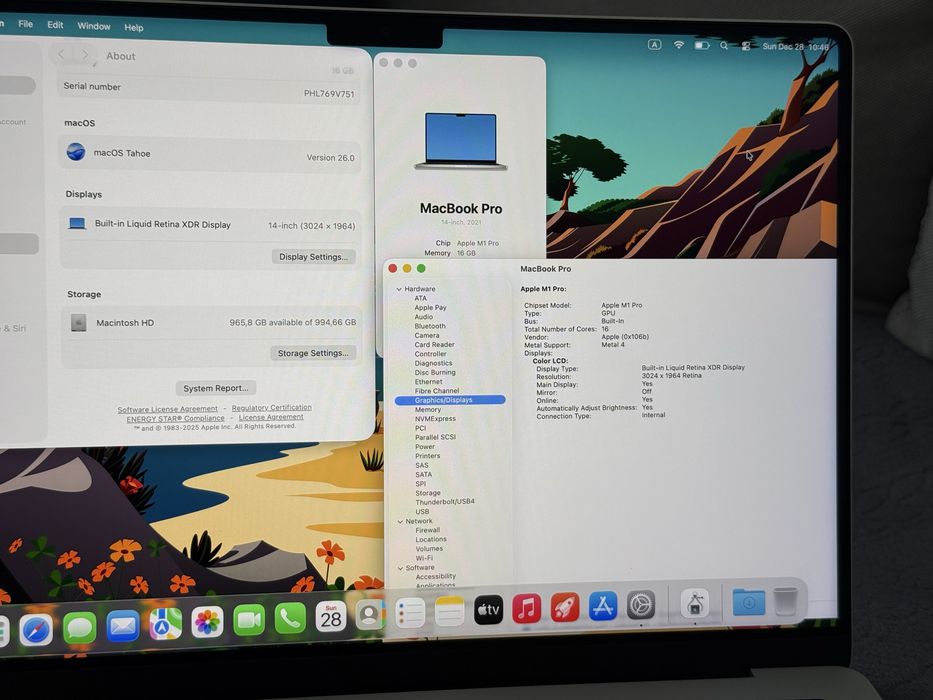 *1TB* Като Нов  Macbook Pro 14’ M1 Pro 2021/16GB Ram/1TB SSD
