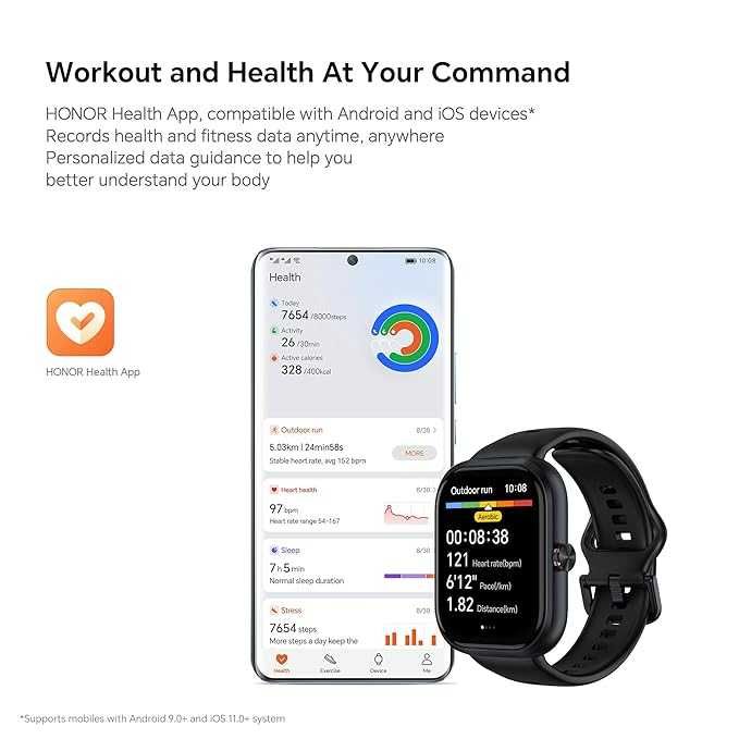 Смарт часовник HONOR Watch Choice черен