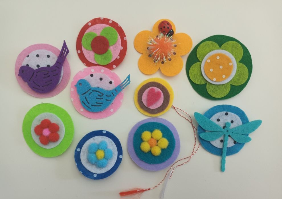 Martisoare lemn, fetru