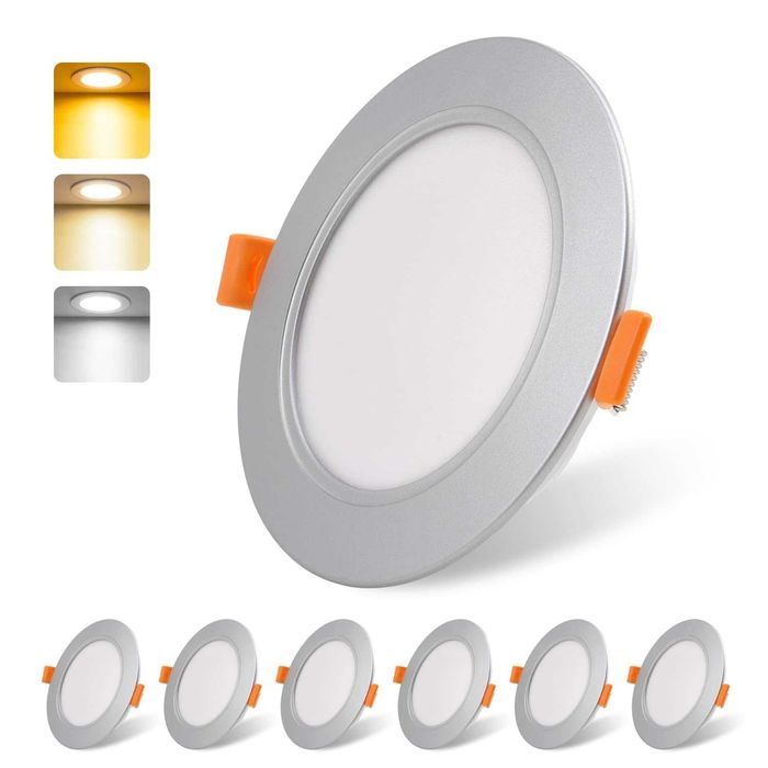 Set 6 spoturi LED ultra slim 9w, 230 v, argintiu