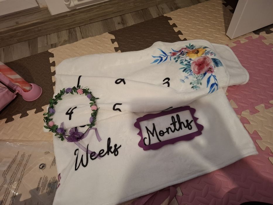 Pătură Love you to the moon and back pentru foto cu bebe