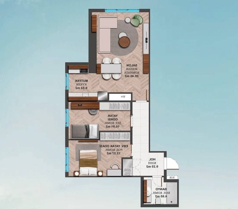 Квартира 3 ком ЖК Nest One, 71м² Шайхантахурский район, Ташкент Сити