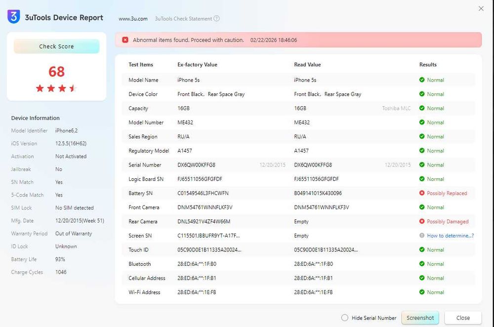iPhone 5s Space Gray 16GB