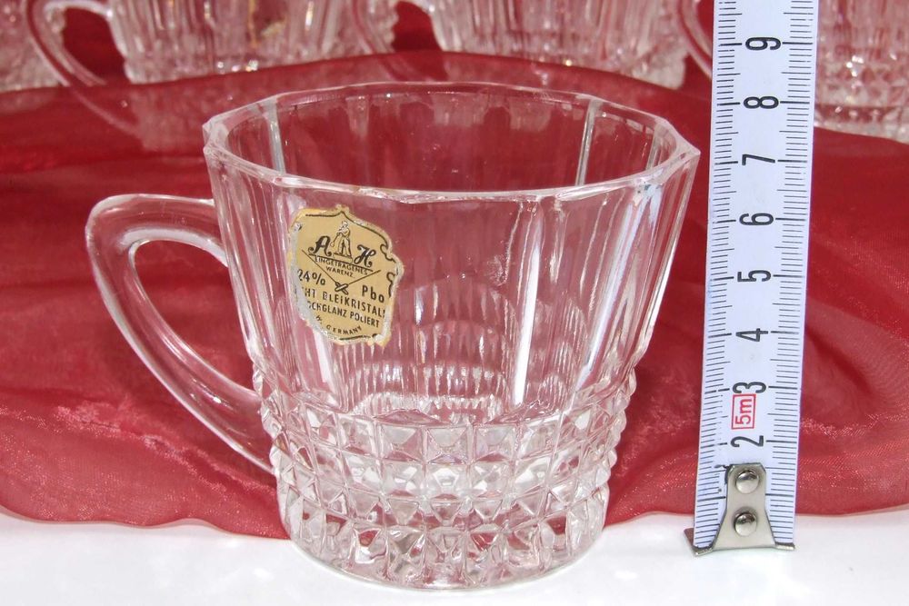 Set 10 Cesti, cristal pur 24%PbO brand Anna Hute, Made in Germany, NOU