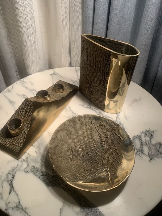 Bronz Brutalist Modernist anii 70 Mid Century