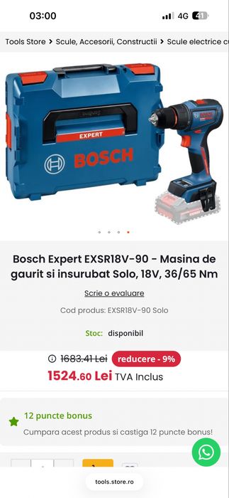 Vand Bosch  EXSR 18-V  90 Filetanta Impecabila