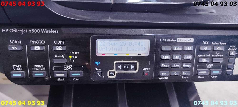 hp officejet 6500 wireless e709n si alimentator cartus negru incarcat