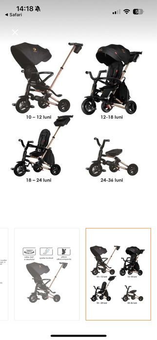 Tricicleta pentru copii Ultrapliabila Qplay Nova Gold Limited Edition