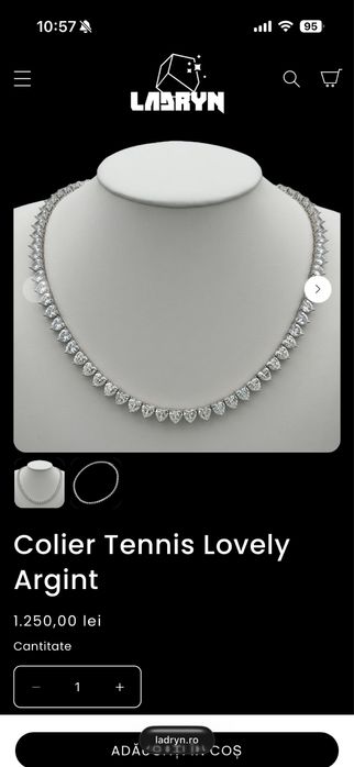 Colier tenis argint 925 model elegant