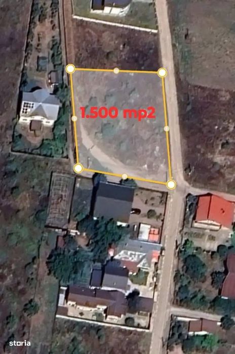 Teren intravilan 1543 mp – zonă verde, P+2E, utilități