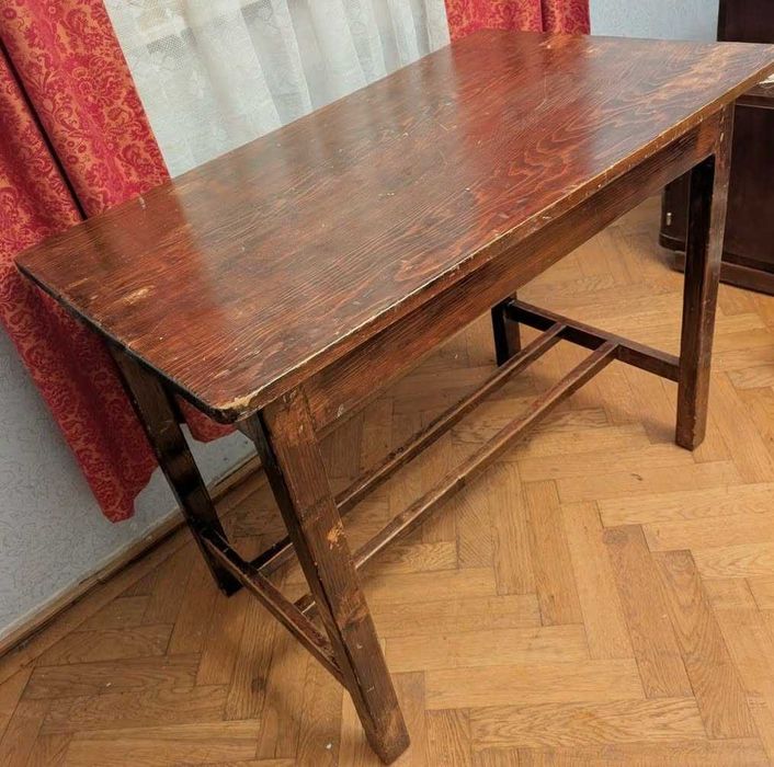 Masă vintage din lemn masiv + set potrivit scaun +măsuță–stil clasic