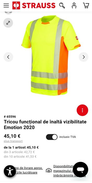 Tricou funcțional Engelbert Strauss Nou de înaltă vizibilitate Emotion 2020 Nr. 3XL (men)