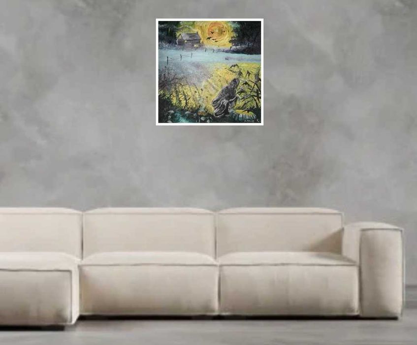 Tablou original ulei pe lemn, gothica Autumna