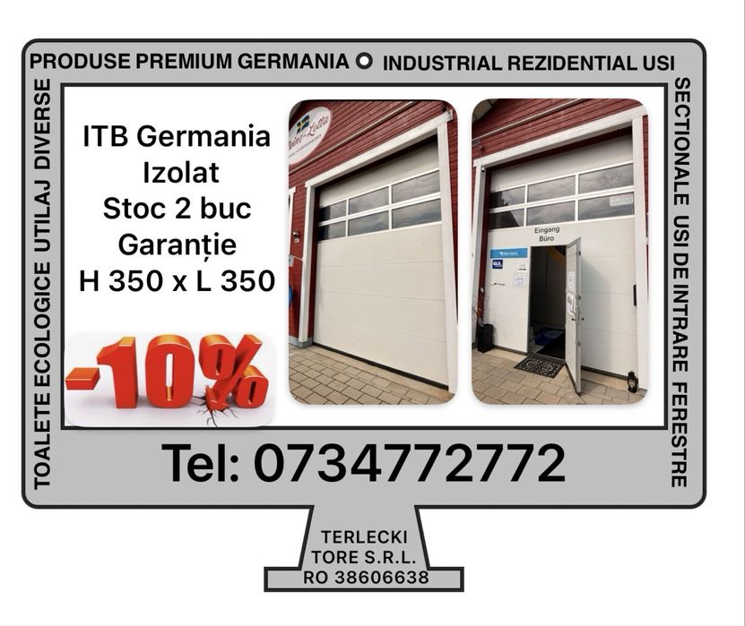 USA SECTIONALA INDUSTRIALA ITB Germania poarta garaj H 350 x L 350 pietonal Garantie