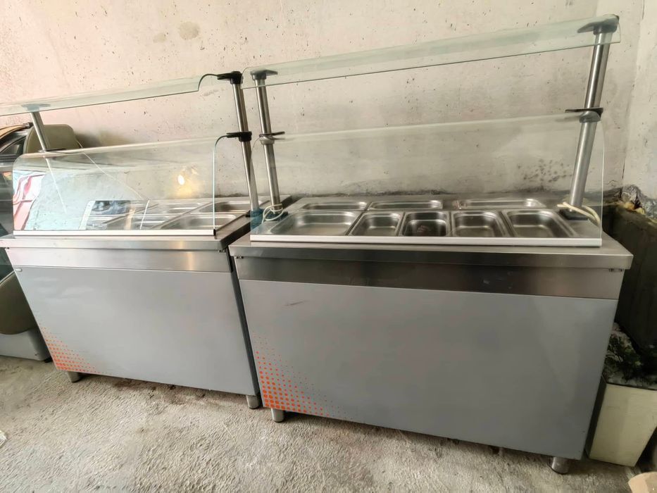 Линия за хранене-топла,студена и сладка витрина с бонус гастронорми