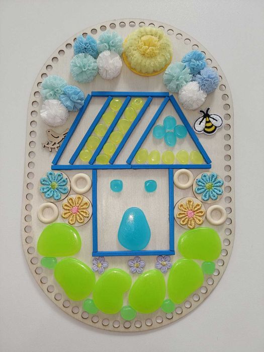 Covor senzorial/panou Montessori, handmade