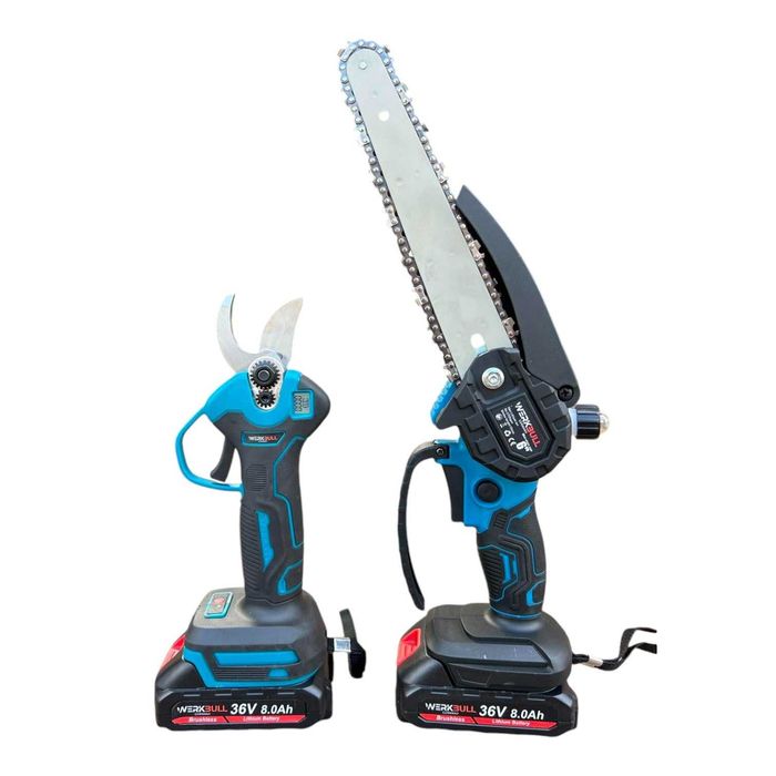 2в1  Акумулаторна ножица с дисплей и Трион с автоматично омасляване