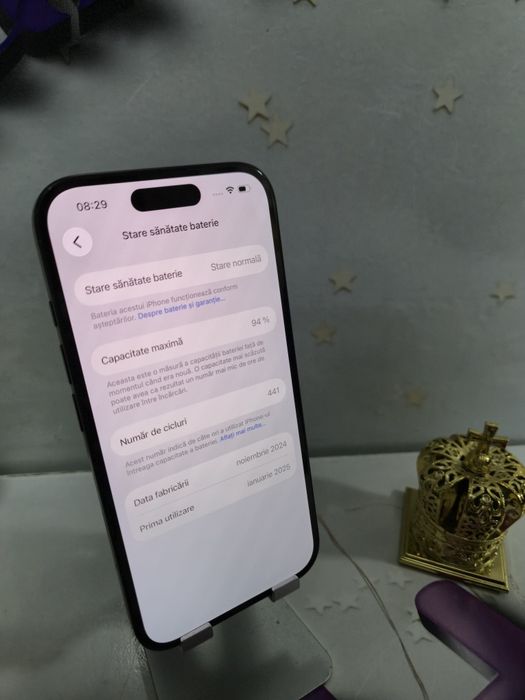 iPhone 16 Black 5G 128GB Baterie:94%.Preṭ fix!