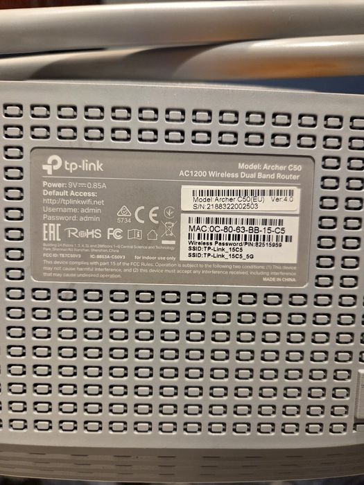 router wi fi tp link archer C50