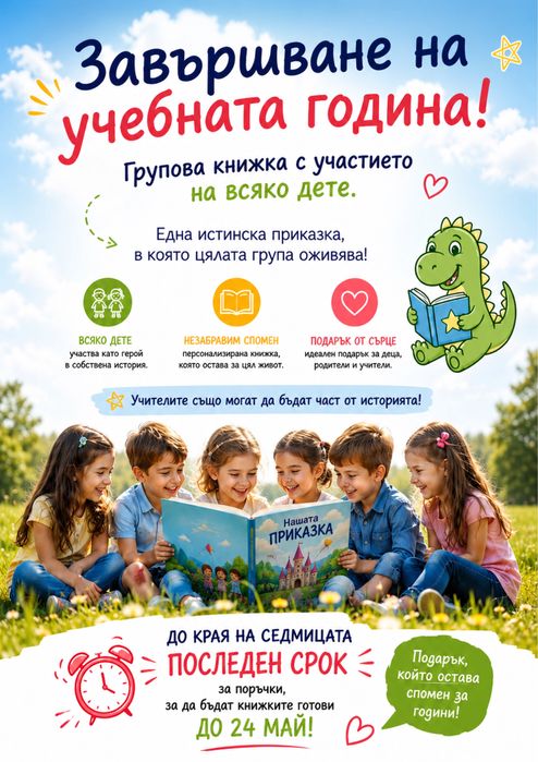 Персонализирана книга с всички деца от групата.