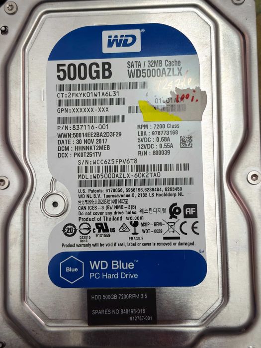 Hardisk 500Gb WD calculator