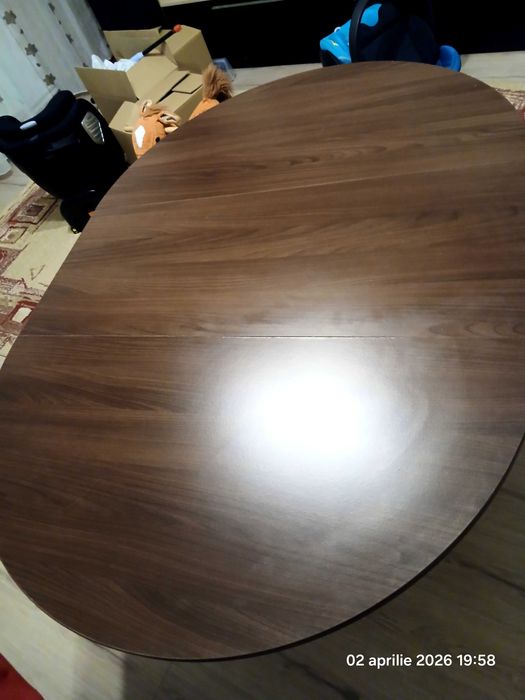 Masa rotunda extensibila de la 100cm la 140 cm