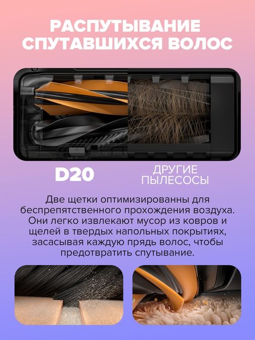 Робот-пылесос Dreame D20 White, сухая и влажная уборка, Li-Ion аккумул