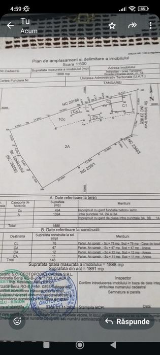 Vând teren intravilan