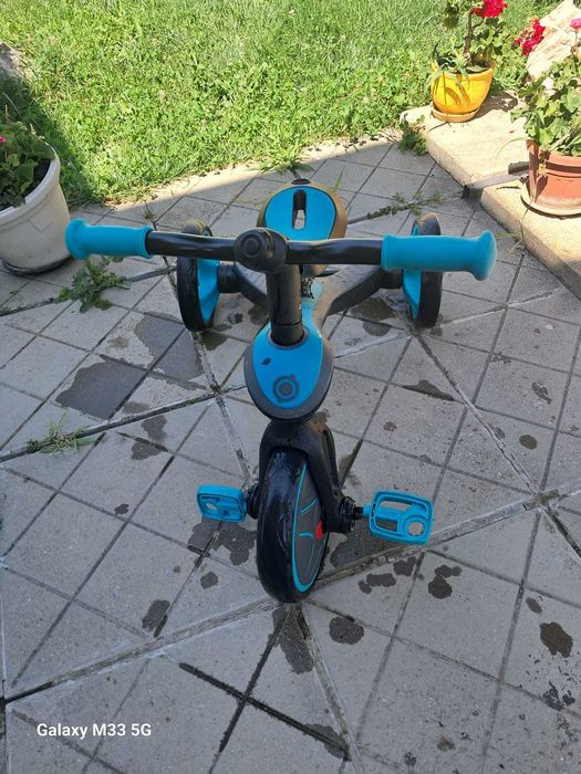 Детска триколка/ колело 4 в 1 Globber - Trike Explorer, синьо-зелена