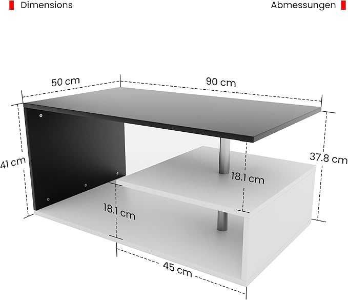 Маса за кафе MIADOMODO® – 90 x 50 x 41 cm
