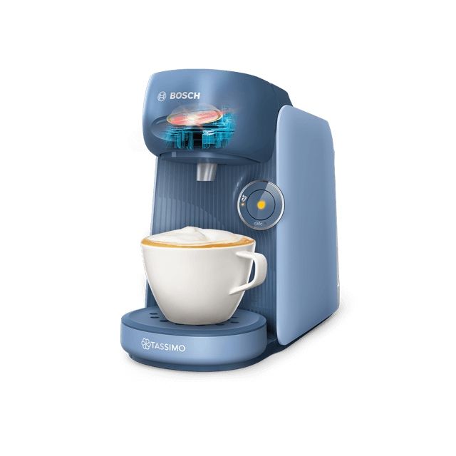 капсульная кофемашина Bosch Tassimo Finesse синего цвета.