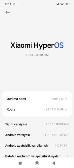 Redmi 14C ideal 8/256 arzon narxdaa srochna sotiladi!!!