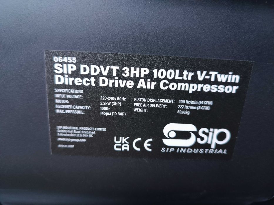 Компресор 100л -SIP DDVT 3hp 100ltr V-Twin