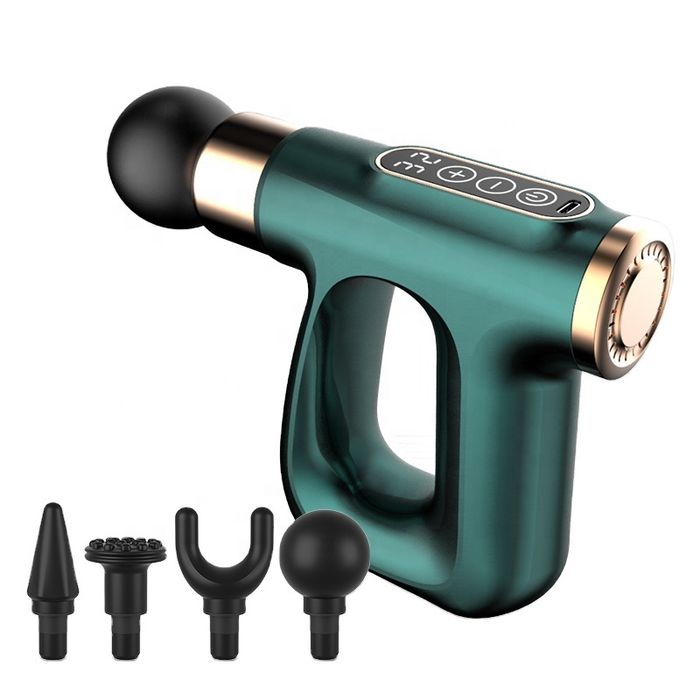 Портативный массажер пистолет с 4 насадками HB-007