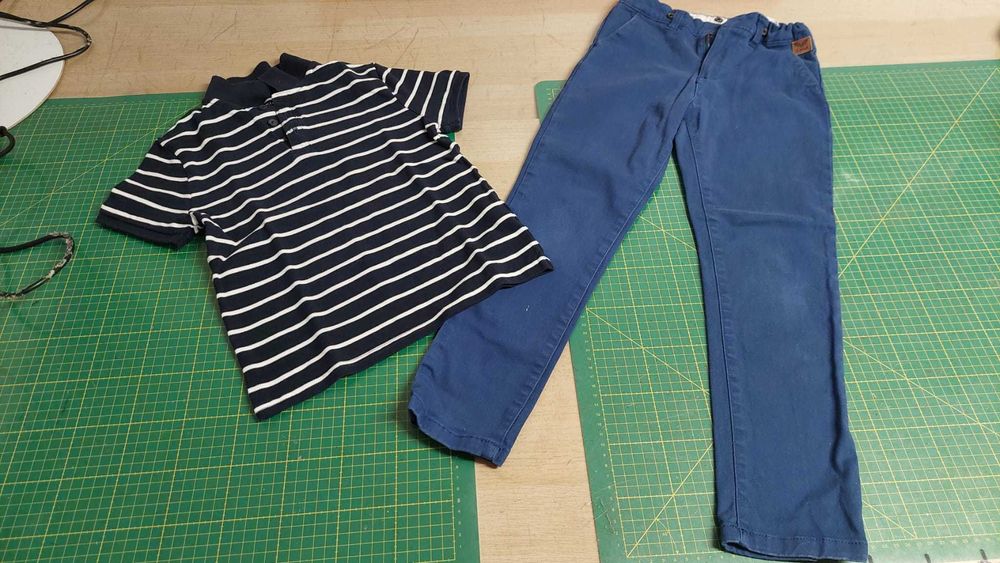 Pantalon scoala albastru 116 verde 128 blug 116 baieti tricou polo 122