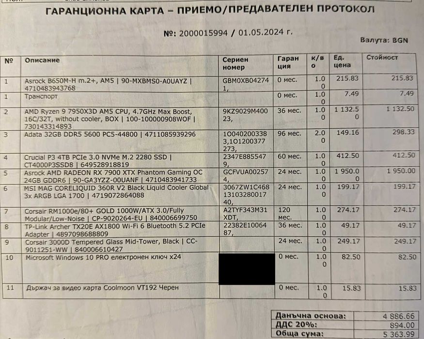 Мощен геймърски компютър! AMD RADEON RX 7900 XTX! В гаранция!