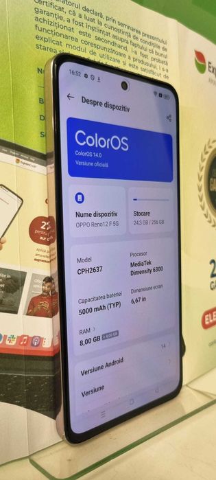 Telefon Oppo Reno 12F 5G (B.60193-Tatarasi) Garantie 2 ani!-570 lei