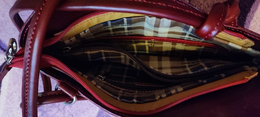 Нова дамска чанта-раница от естествена кожа "Firenze"