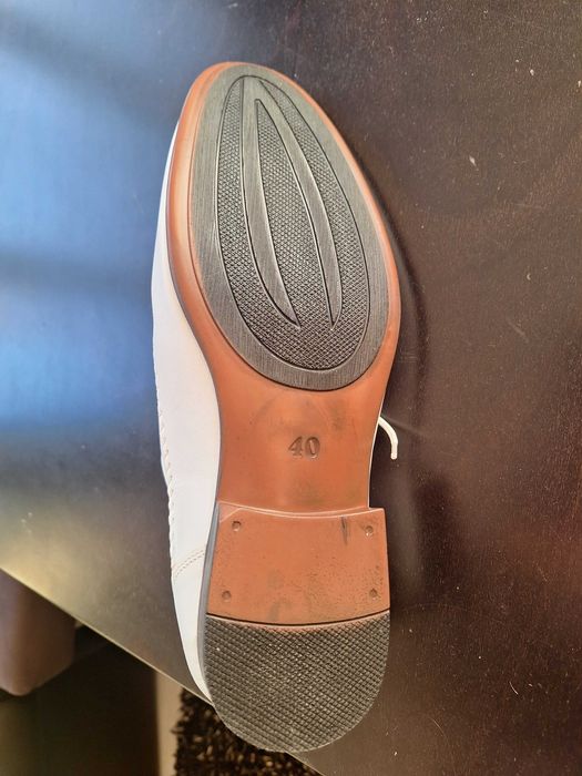 Мъжки летни обувки, бели,ест.кожа, номер 40