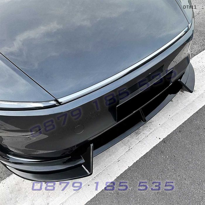 Преден лип спойлер за Tesla Model Y 2024+ черен гланц DTs11 тунинг за предна броня tuning lip spoiler predna bronq тесла модел у