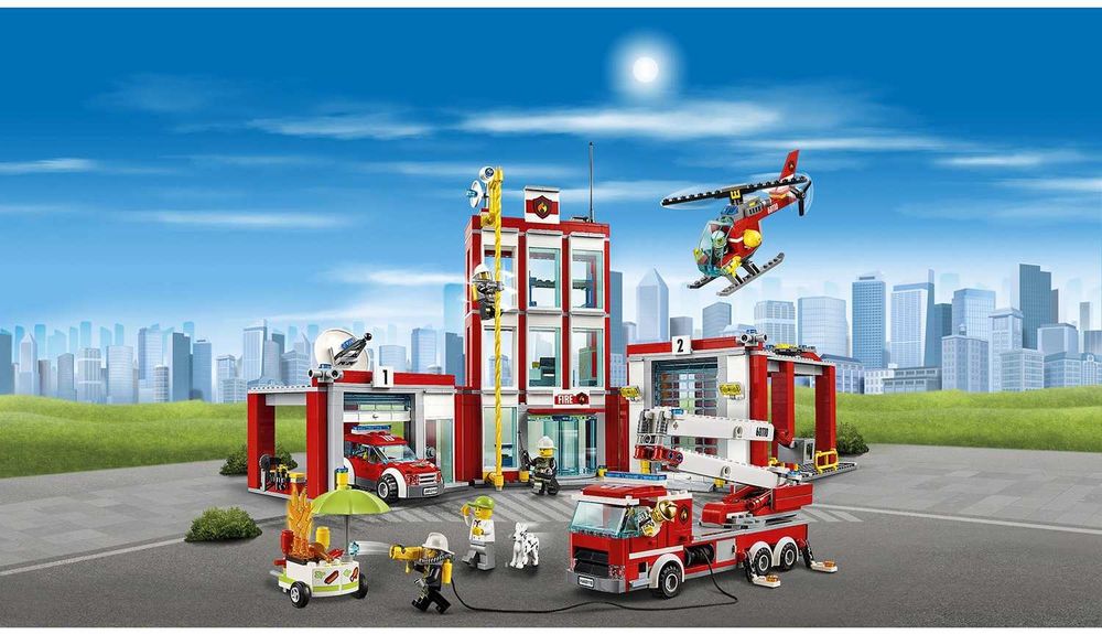 Большой набор Пожарная Станция Конструктор Лего Сити 958 деталей