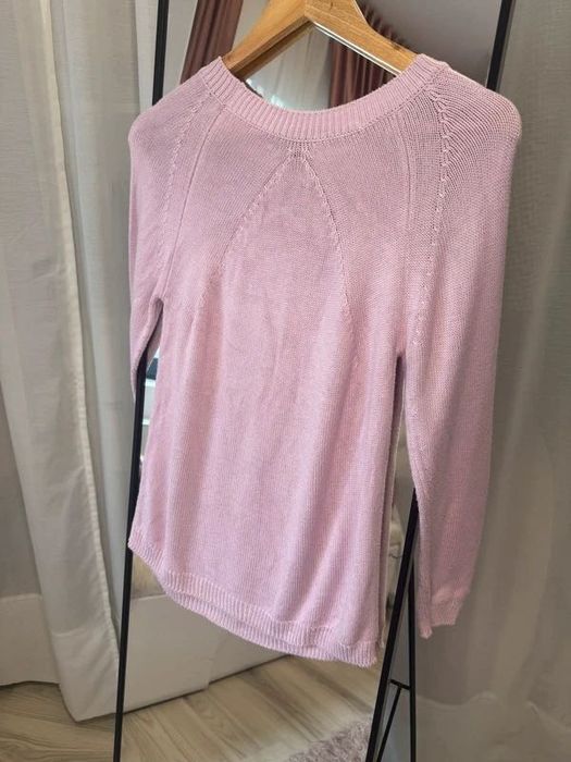 Pulover tricotat roz trandafiriu subtire Massimo Dutti marimea S nou
