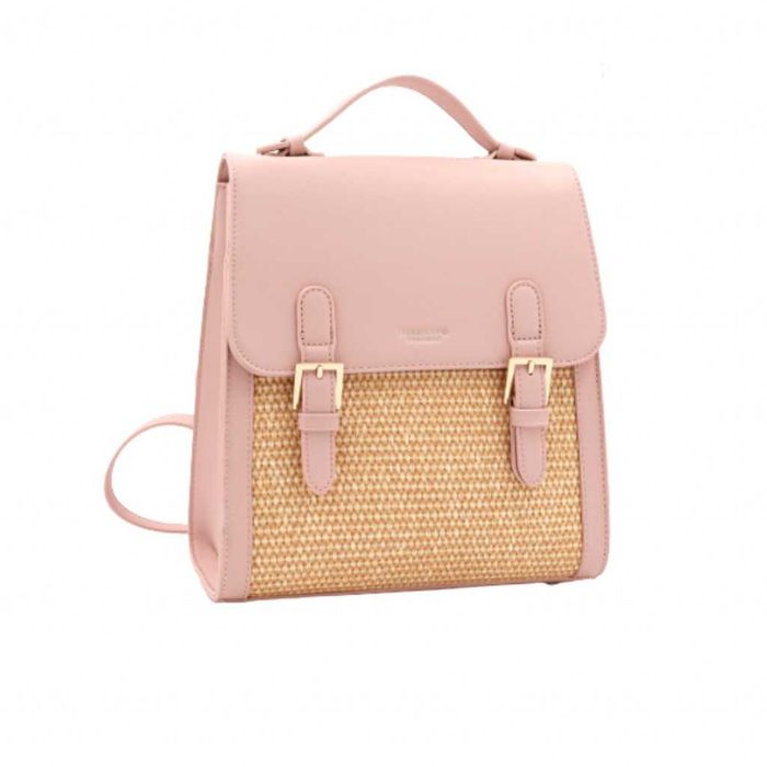 Кокетна дамска раничка, със сламени детайли