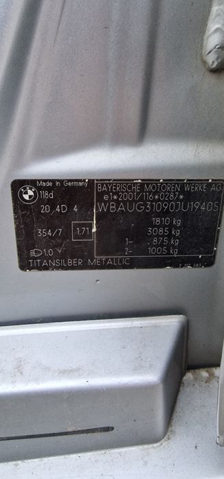 Capotă motor BMW seria 1 e87 cod culoare 354 Titan Silver metalic