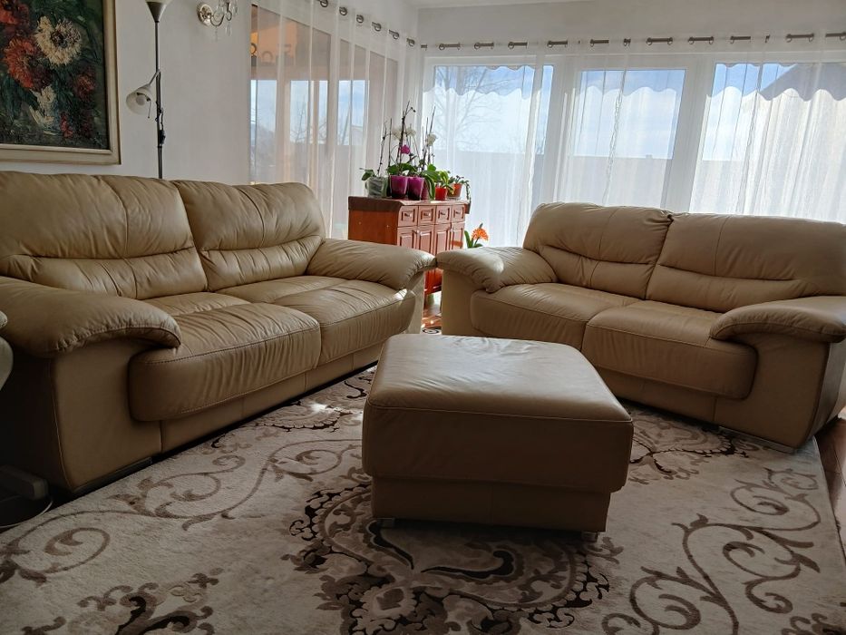 Set canapele piele naturala