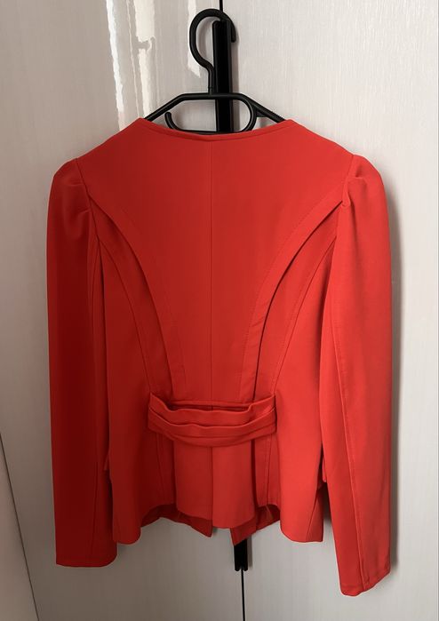 Sacou, S(36), rosu corai, cambrat