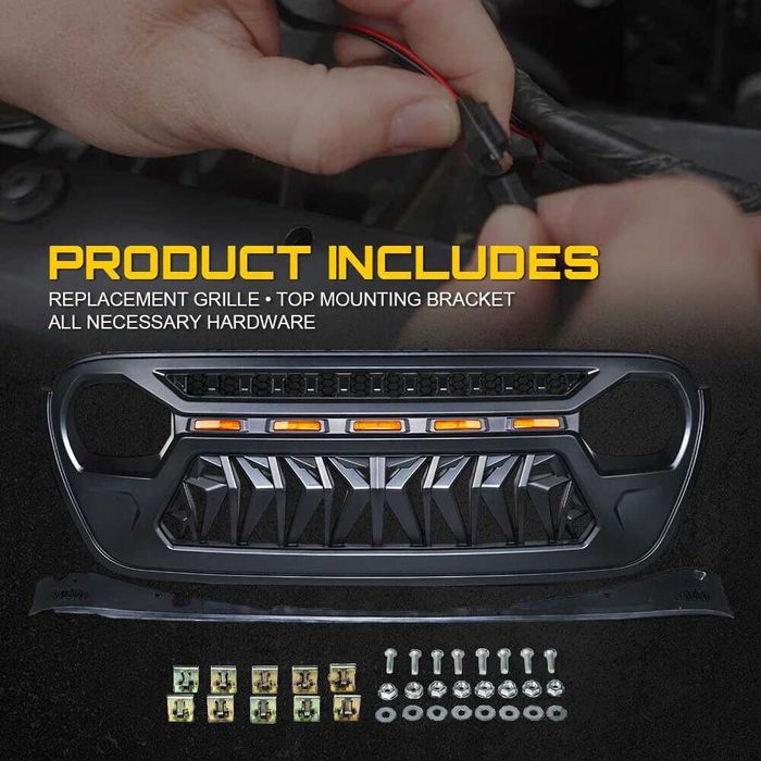 Grila fata centrala Jeep Wrangler JL 2018+ cu Lumini de zi LED