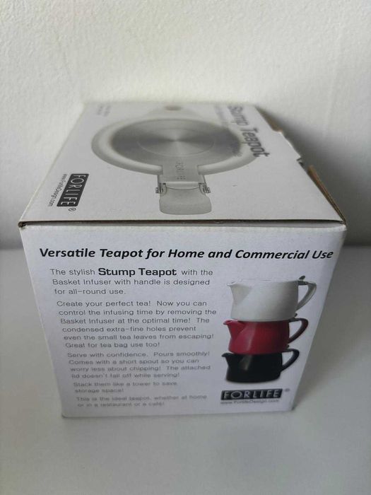 Ceainic ceramic cu infuzor Stump Teapot- nou, rosu/negru - ideal cadou