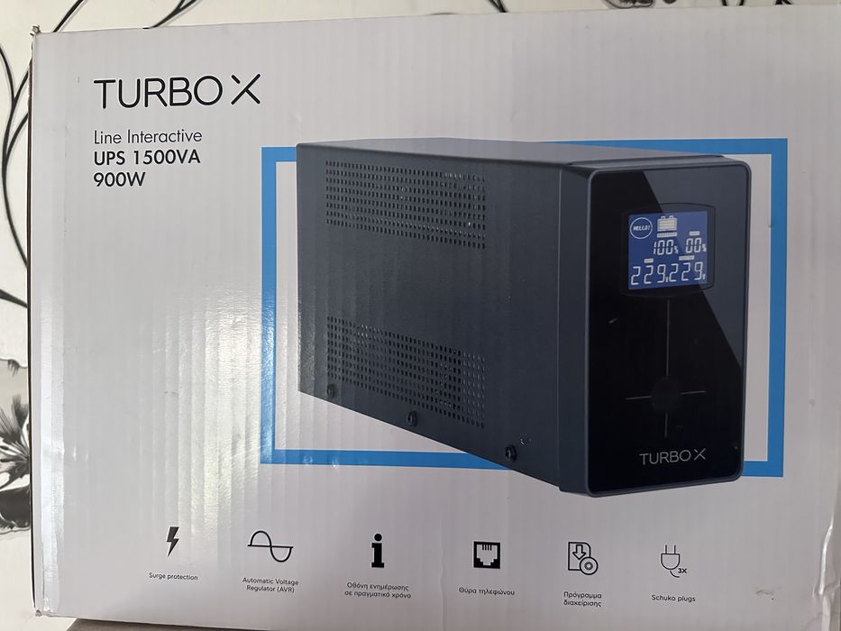 Продавам UPS Turbo-X 1500VA / 900W – чисто нов