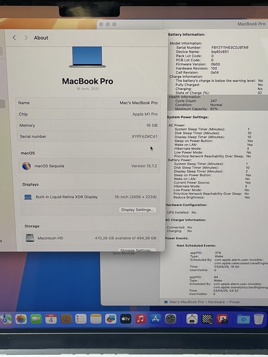 Macbook Pro M1 Pro chip. Yaxshi holat + org zaryadka